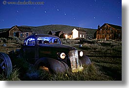 antiques, bodie, buick, california, cars, ghost town, horizontal, long exposure, nite, stars, state park, thirties, west coast, western usa, photograph