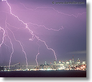 california, horizontal, lightning, nite, san francisco, west coast, western usa, photograph
