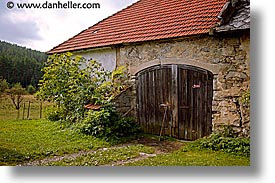 barn, czech republic, doors, europe, horizontal, sumava forest, photograph
