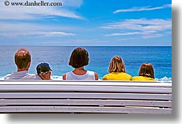 benches, europe, families, france, horizontal, nice, ocean, photograph