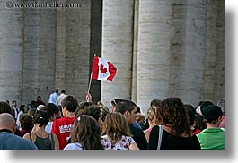 canadian, crowds, europe, flags, horizontal, italy, rome, photograph