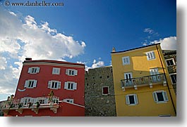 buildings, clouds, colorful, europe, horizontal, pirano, slovenia, photograph