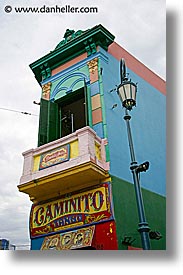 argentina, buenos aires, buildings, caminito, la boca, latin america, painted town, vertical, photograph