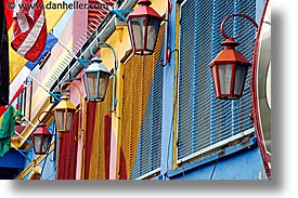 argentina, buenos aires, colored, horizontal, la boca, lamps, latin america, painted town, photograph