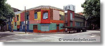 argentina, buenos aires, colorful, corner, horizontal, la boca, latin america, painted town, panoramic, photograph