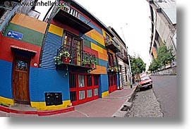 argentina, buenos aires, corrugated, fisheye lens, horizontal, la boca, latin america, metal, painted town, photograph