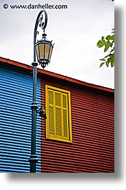 argentina, buenos aires, la boca, lamps, latin america, painted town, vertical, windows, photograph