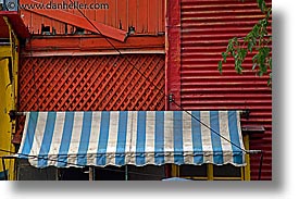 argentina, awnings, blues, buenos aires, horizontal, la boca, latin america, painted town, white, photograph