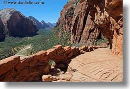america, angels landing trail, cliffs, horizontal, mountains, nature, north america, paths, united states, utah, valley, western usa, zion, photograph