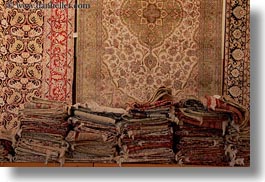 africa, cairo, carpet shop, egypt, horizontal, rugs, stacks, photograph