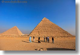 africa, cairo, desert, egypt, horizontal, people, pyramids, structures, photograph