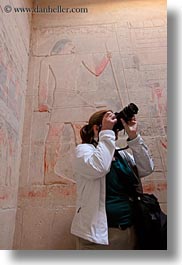 africa, barbara howes, cameras, egypt, gemni, people, tombs, tourists, vertical, womens, wt people, photograph