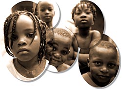 africa, black and white, childrens, horizontal, montage, photograph