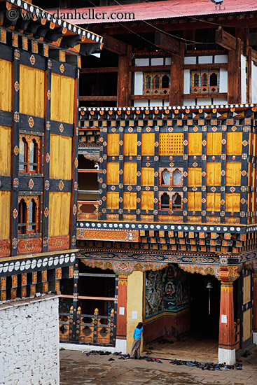 Woman by Dzong Door