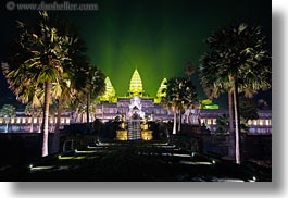 images/Asia/Cambodia/AngkorWat/Night/lit-stone-path-to-green-lit-towers-4.jpg