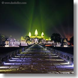 images/Asia/Cambodia/AngkorWat/Night/lit-stone-path-to-green-lit-towers-sq.jpg