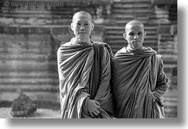 images/Asia/Cambodia/AngkorWat/People/Monks/two-monks-brown-robes-3-bw.jpg