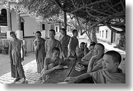 images/Asia/Laos/LuangPrabang/People/Monks/Misc/group-of-monk-boys-laughing-4-bw.jpg