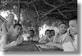 images/Asia/Laos/LuangPrabang/People/Monks/Misc/group-of-monk-boys-laughing-7-bw.jpg