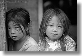 images/Asia/Laos/Villages/Hmong-3/BW/black-haired-n-brown-haired-girl-04-bw.jpg