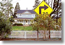 california, horizontal, houses, napa, signs, west coast, western usa, photograph
