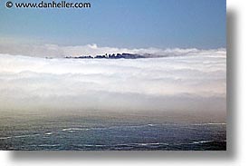 bay, california, fog, horizontal, ocean, san francisco, treespit, west coast, western usa, photograph