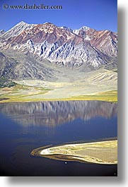 california, devils postpile, lakes, mammoth mountains, mountains, reflections, sierras, vertical, west coast, western usa, photograph