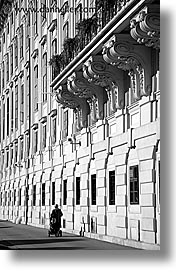austria, black and white, buildings, europe, old, vertical, vienna, womens, photograph