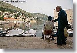 boats, croatia, dubrovnik, europe, harbor, horizontal, men, old, photograph