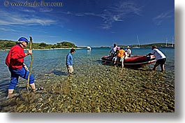 boatding, boats, croatia, europe, groups, horizontal, men, people, water, photograph