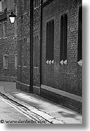 alleys, black and white, cambridge, england, english, europe, streets, united kingdom, vertical, photograph