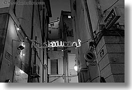 images/Europe/France/Provence/Aix/Signs/restaurant-lights-1-bw.jpg