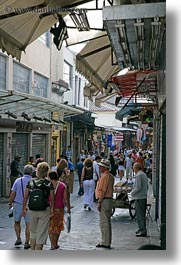 athens, busy, crowds, europe, greece, pedestrians, people, streets, vertical, photograph
