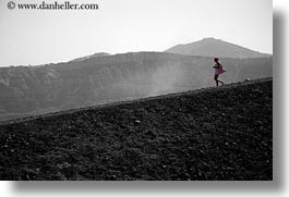 images/Europe/Greece/Santorini/Caldron/pink-hiker-on-rocks-bw.jpg