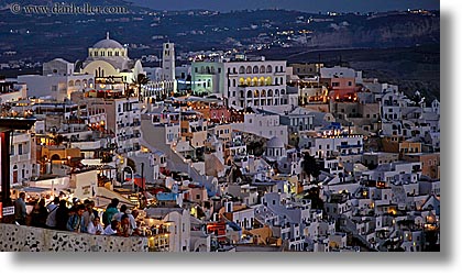cityscapes, crowds, europe, greece, horizontal, nite, overlooking, santorini, slow exposure, towns, photograph