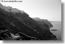 images/Europe/Greece/Santorini/Scenics/town-cliffs-ocean-n-ship-bw.jpg