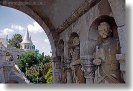 images/Europe/Hungary/Budapest/CastleHill/knight-statues-n-castle-tower.jpg