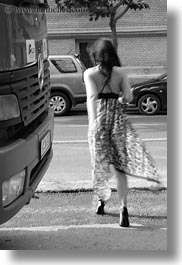 images/Europe/Hungary/Budapest/People/Women/woman-walking-by-bus-bw-1.jpg