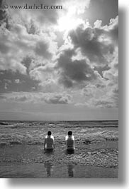 images/Europe/Italy/Puglia/Porticciolo/Coast/two-women-two-chairs-clouds-n-beach-4-bw.jpg