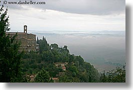 bell towers, europe, horizontal, italy, landscapes, montalcino, scenics, towns, tuscany, photograph