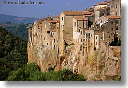 cities, cityscapes, europe, horizontal, italy, old, pitigliano, towns, tuscany, walls, photograph