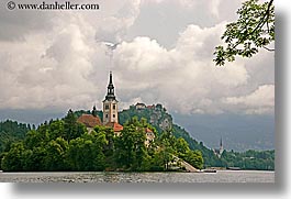bled, branches, churches, clouds, europe, horizontal, islands, lakes, slovenia, photograph
