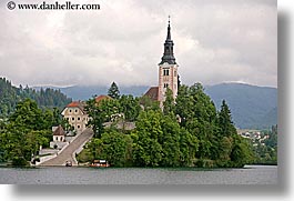 bled, churches, europe, horizontal, islands, lakes, slovenia, stairs, photograph
