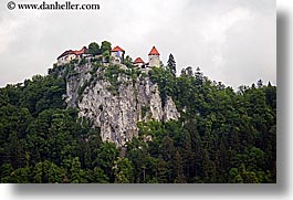 bled, castles, europe, hills, horizontal, slovenia, photograph