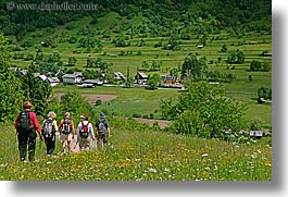 bohinj, europe, hiking, horizontal, people, slovenia, walk, wildflowers, photograph