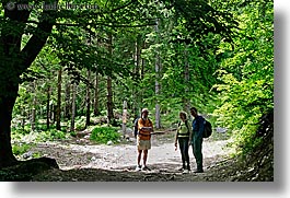 bohinj, europe, hiking, horizontal, james, janna, paths, people, richard, slovenia, trees, photograph