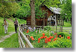 barn, bohinj, christie, europe, flowers, gardens, hiking, horizontal, people, slovenia, stuart, walk, photograph
