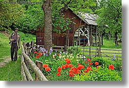 barn, bohinj, europe, flowers, gardens, hiking, horizontal, people, slovenia, stuart, walk, photograph