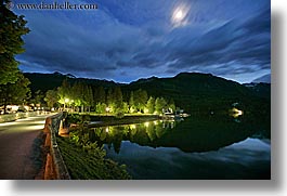 bohinj, dusk, europe, horizontal, lakes, long exposure, moon, nite, reflections, slovenia, water, photograph