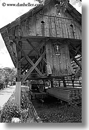 barn, black and white, bohinj, europe, jesus, moniker, old, scenics, shack, slovenia, vertical, photograph